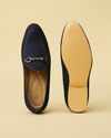 Navy Blue Self Patterned Loafers image number 4